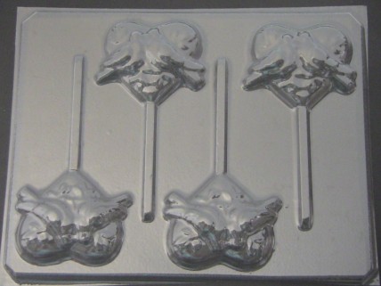 1001  Heart with Dove Chocolate or Hard Candy Lollipop Mold